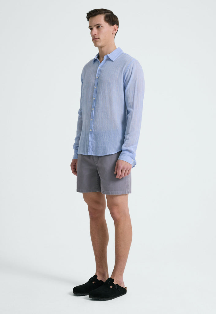 Jac+Jack Shirts Beckett Shirt - Pinstripe in Chambray