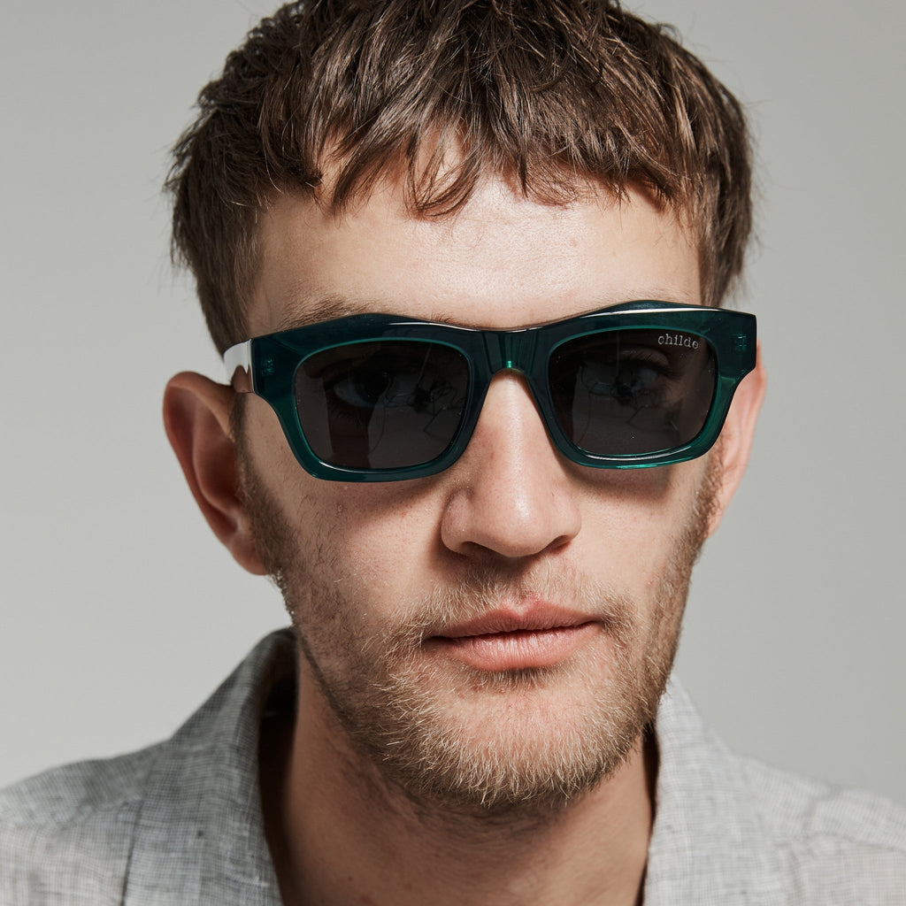 FOLSOM Bio-Acetate Deep Teal | Grey Bio Lens